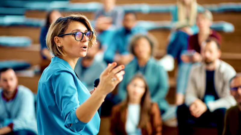 focused leader directing a team